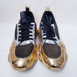 Moschino Gold and Silver Sneakers